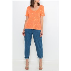 Camiseta de lino Naranja