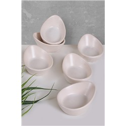 Keramika Mat Kırık Beyaz Mini Gondol Çerezlik / Sosluk 8 Cm 6 Adet ST598006F021A0000000ATZ300