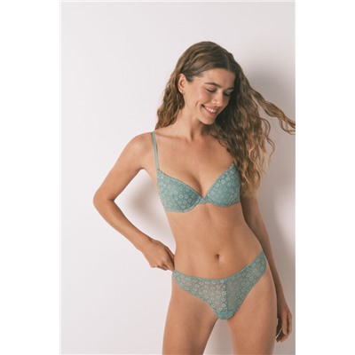 Sujetador push up GORGEOUS encaje floral verde