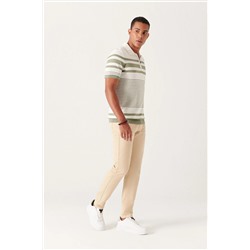 Avva Erkek Bej Armürlü Esnek 5 Cepli Slim Fit Dar Kesim Kanvas Pantolon E003007