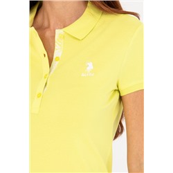 Kadın Neon Sarı Basic Polo Yaka Tişört
