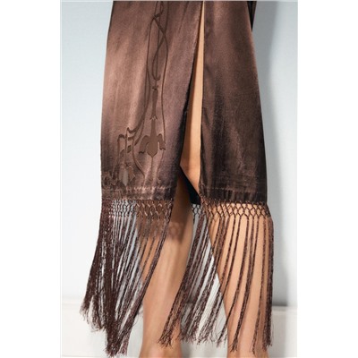 EMBROIDERED FRINGED DRESS ZW COLLECTION