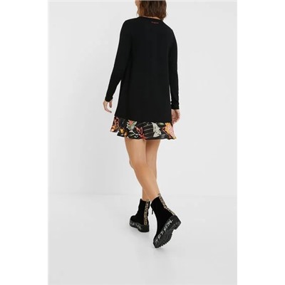 Vestido corto con bajo floral