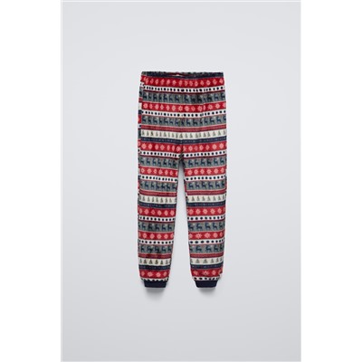 AGES 6-14/ GREEK KEY FLEECE PYJAMAS