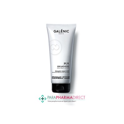 Galénic Pur Lait-Lotion 2en1 Démaquillant Visage et Yeux 200ml