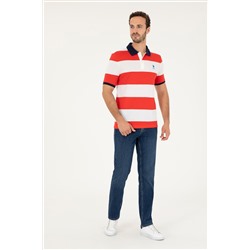 Erkek Regular Fit Polo Yaka Kırmızı Tişört