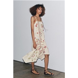 ZW COLLECTION ASYMMETRIC FLORAL EMBROIDERED DRESS