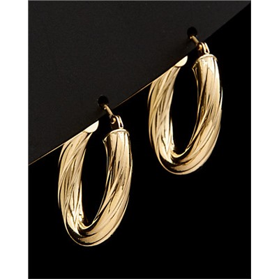 Fremada 14K Italian Gold Twist Hoops