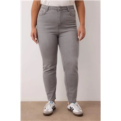 Gri Yüksek Bel Büyük Beden Skinny Jeans TBBAW26CJ00035