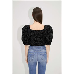 Blusa de seda Negro