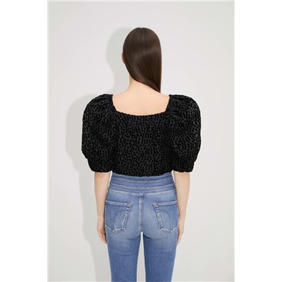 Blusa de seda Negro
