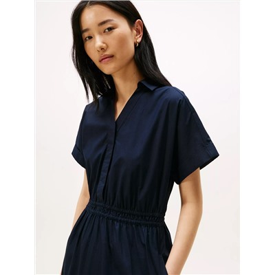 Poplin Tiered Midi Dress
