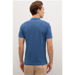Erkek Açık Lacivert Basic Polo Yaka Tişört