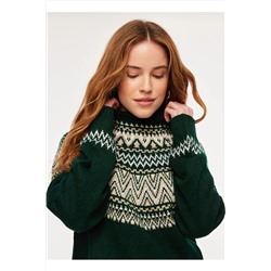 Lee Cooper Bisiklet Yaka Basic Zümrüt Yeşili Kazak Kadın 241 LCF 261004 ALISA ZUMRUT 5003069130