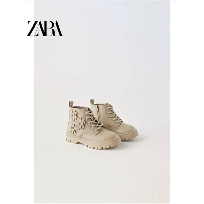 ZARA  😍 официальный сайт⚡️ стильные осенние ботинки для маленьких модниц , скидка 50🛍    ✅Цвет: на фото     ✅Материал: pu