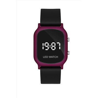 Aqua Di Polo 1987, Kadın Siyah Silikon Dijital Led Kol Saati Apwr032606