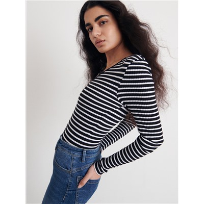 Body aus Rippstrickjersey