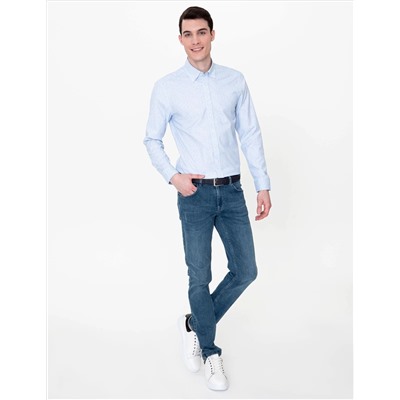 Açık Mavi Slim Fit Uzun Kollu Gömlek