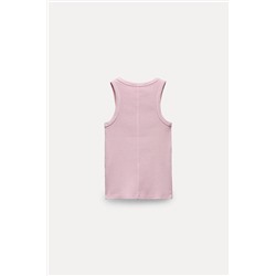 FADED-EFFECT RIB T-SHIRT