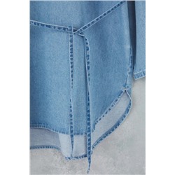 Mavi Oversize/Bol Kesim Denim Büyük Beden Gömlek TBBAW26AX00003