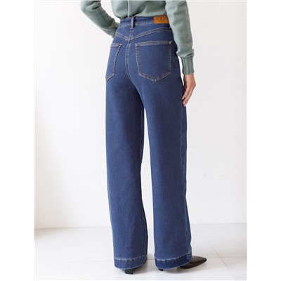 Джинсы-трубы из эластичного денима на флисе