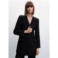 Abrigo punto efecto pelo -  Mujer | MANGO OUTLET Melilla