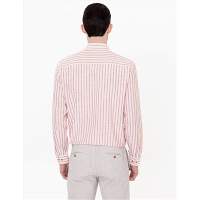 Açık Kahverengi Slim Fit Uzun Kollu Gömlek