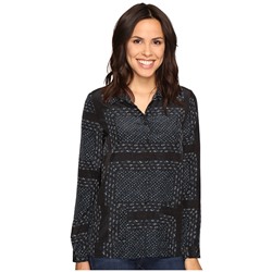 Long Sleeve Button Front Bandana Print Pajama Top
