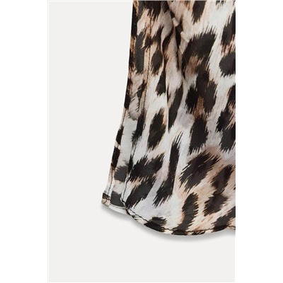 ZW COLLECTION ANIMAL PRINT TOP WITH CUT-OUT DETAIL
