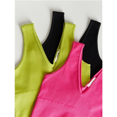Kurzes Top aus Rippstrickjersey