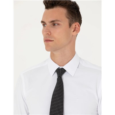 Beyaz Slim Fit Uzun Kollu Basic Gömlek