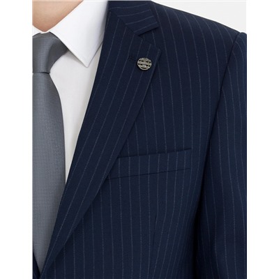 Lacivert Ekstra Slim Fit Çizgili Takım Elbise