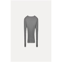 T-SHIRT WITH RIBBED DETAIL