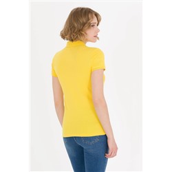 Kadın Sarı Basic Polo Yaka Tişört
