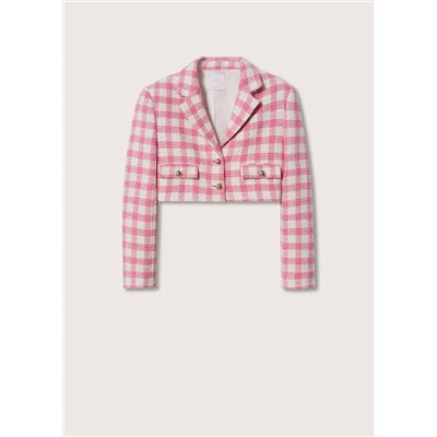 Chaqueta tweed crop -  Mujer | MANGO OUTLET Melilla