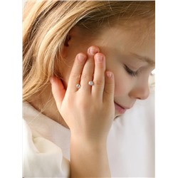 Серьги детские из золочёного серебра с фианитами 925 пробы 166з бесцветный