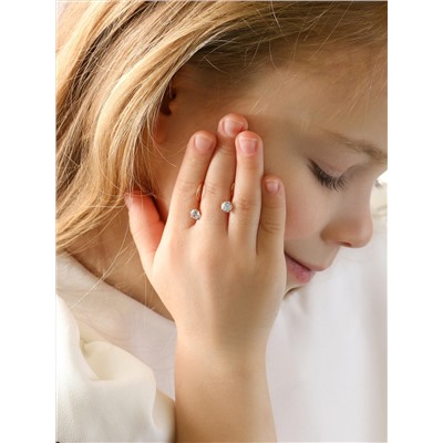 Серьги детские из золочёного серебра с фианитами 925 пробы 166з бесцветный