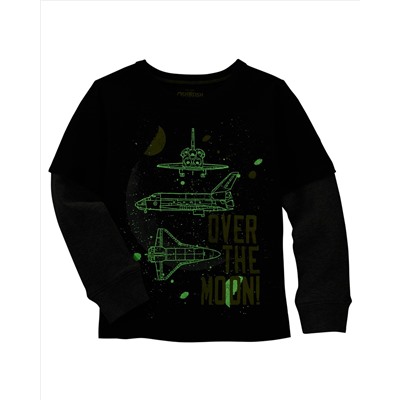 Glow-In-The-Dark Layered-Look Space Tee