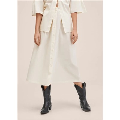 Falda midi algodón -  Mujer | MANGO OUTLET Melilla