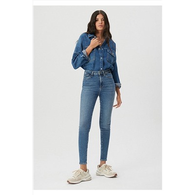 MaviSerenay Gold Shape Vintage Indigo Si Jean Pantolon 100980-82194