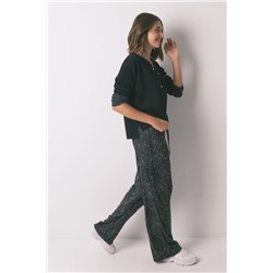 Pantalón largo animal print gris