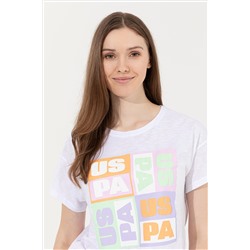 Kadın Mint Bisiklet Yaka Crop Tişört