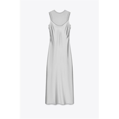 SATIN DRESS WITH WOOL