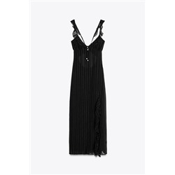 METALLIC THREAD MIDI CAMISOLE DRESS
