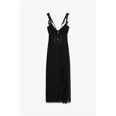 METALLIC THREAD MIDI CAMISOLE DRESS