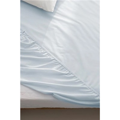 Manon King Size Plus %100 Pamuk Ranforce Lastikli Çarşaf - Mavi