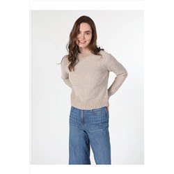Colin’sRegular Fit Bisiklet Yaka Normal Kesim Bej Kadın Kazak