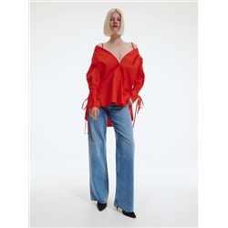 Oversize-Hemdbluse aus Baumwolle