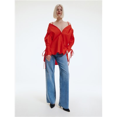Oversize-Hemdbluse aus Baumwolle