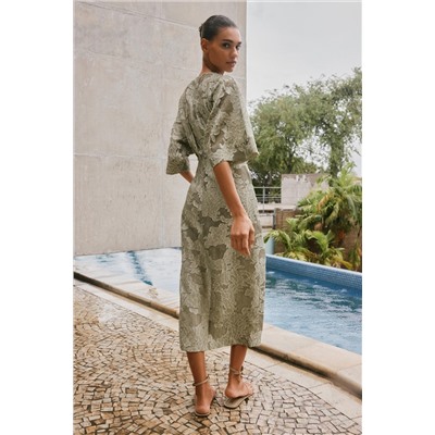 TEXTURED DRAPED DRESS